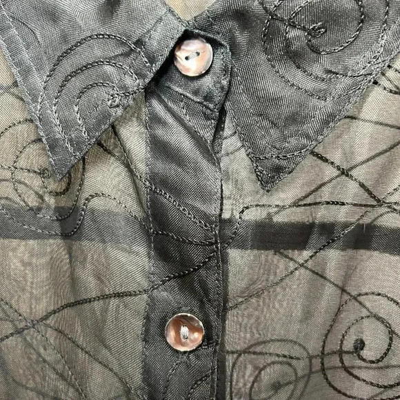 2/$30 Chicos Size 3/XL Silk Cover Shirt Sexy Romantic Party Evening - Picture 5 of 8